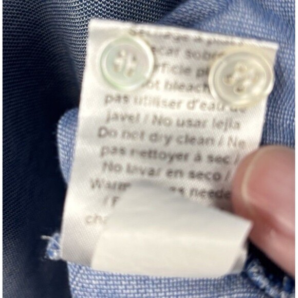 Peter Millar Collection Men’s XL Blue Shirt Silk Cotton Polo Long Sleeve Pocket - Picture 6 of 9